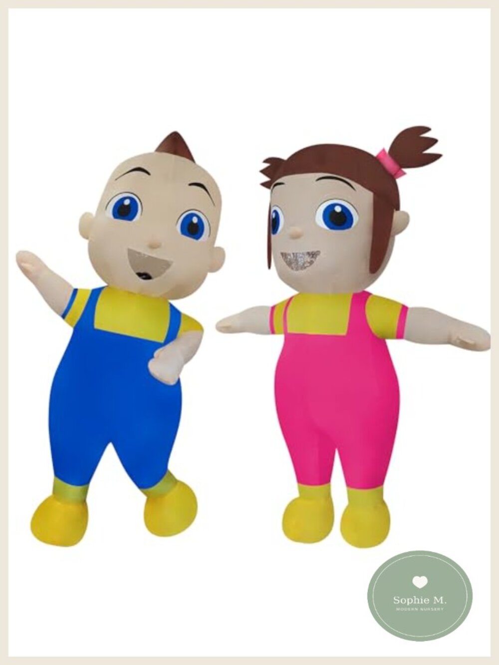 2 Pack Inflatable Baby Boy & Girl Costumes Halloween Gender Reveal Party